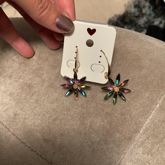 Mystic rainbow gold plated earrings, light catcher - Picture 7 of 7